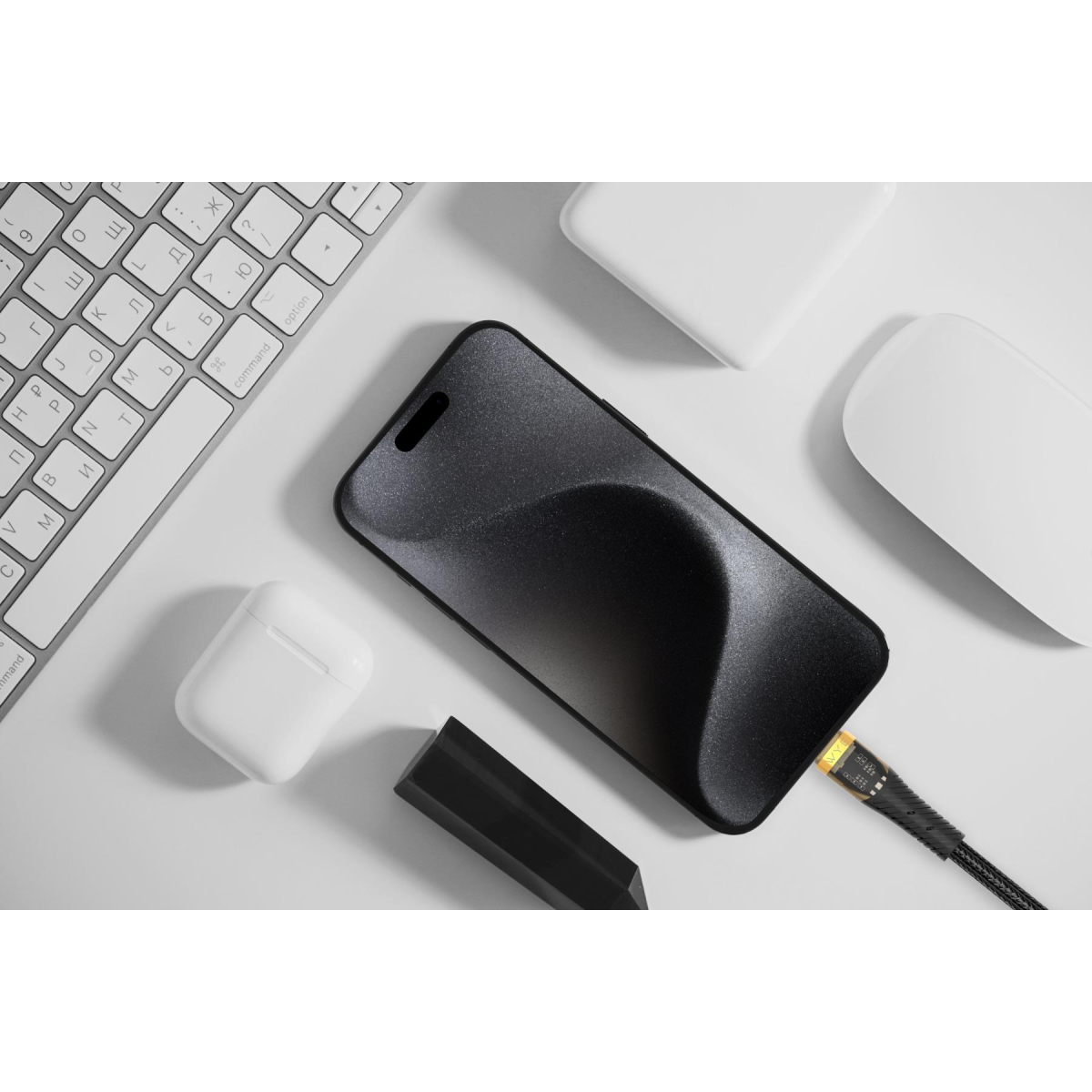 Wyeflow 100W USB-C to USB-C Ultra Fast Charging & Data Cable with Gold Pins – Braided, 1m, Black