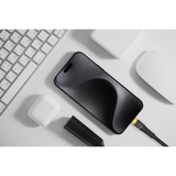 Wyeflow 100W USB-C to USB-C Ultra Fast Charging & Data Cable with Gold Pins – Braided, 1m, Black