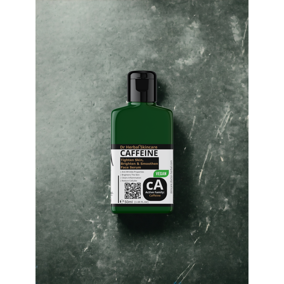 DR HERBAL Caffeine Face Serum 50ml with Marine Collagen, Caffeine and Allantoin – Lightweight Skincare