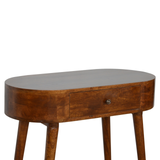 Artisan Furniture Solid Mango Wood Albion Console Table with 1 Drawer & Nordic Legs – Chestnut Finish, Brown
