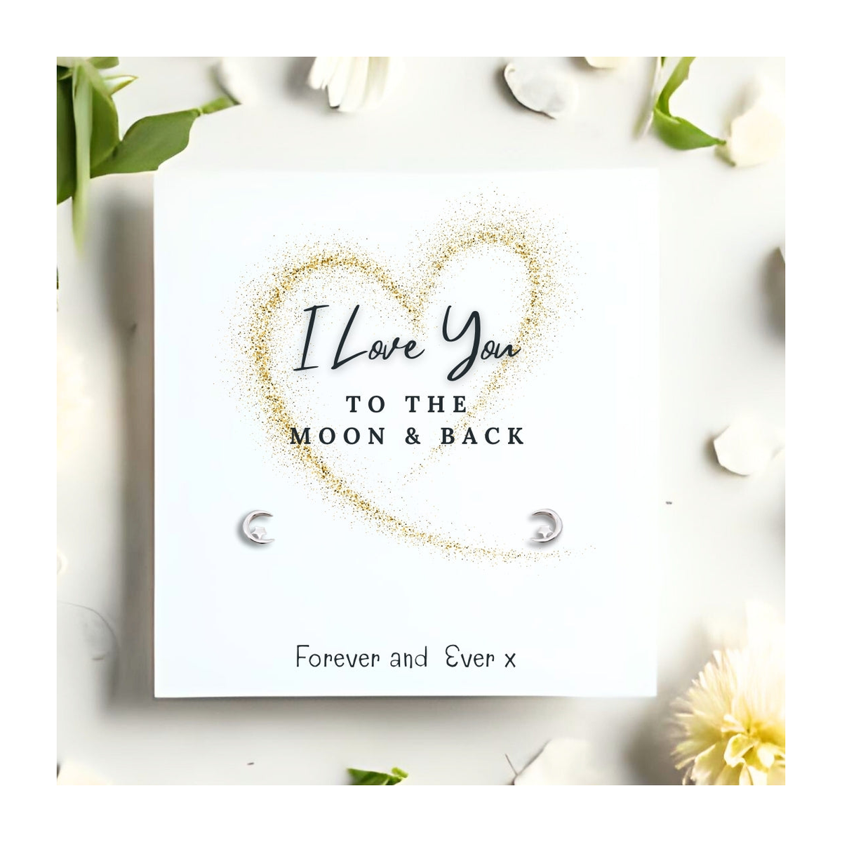 Aye Do Gifts Small Love You to the Moon & Back Hamper with Silver Earrings, Candle & Chocolates – Gift for Her