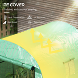 Walk-in Greenhouse with UV-Resistant PE Cover, Roll-Up Door & Mesh Windows – Garden Grow House, Green