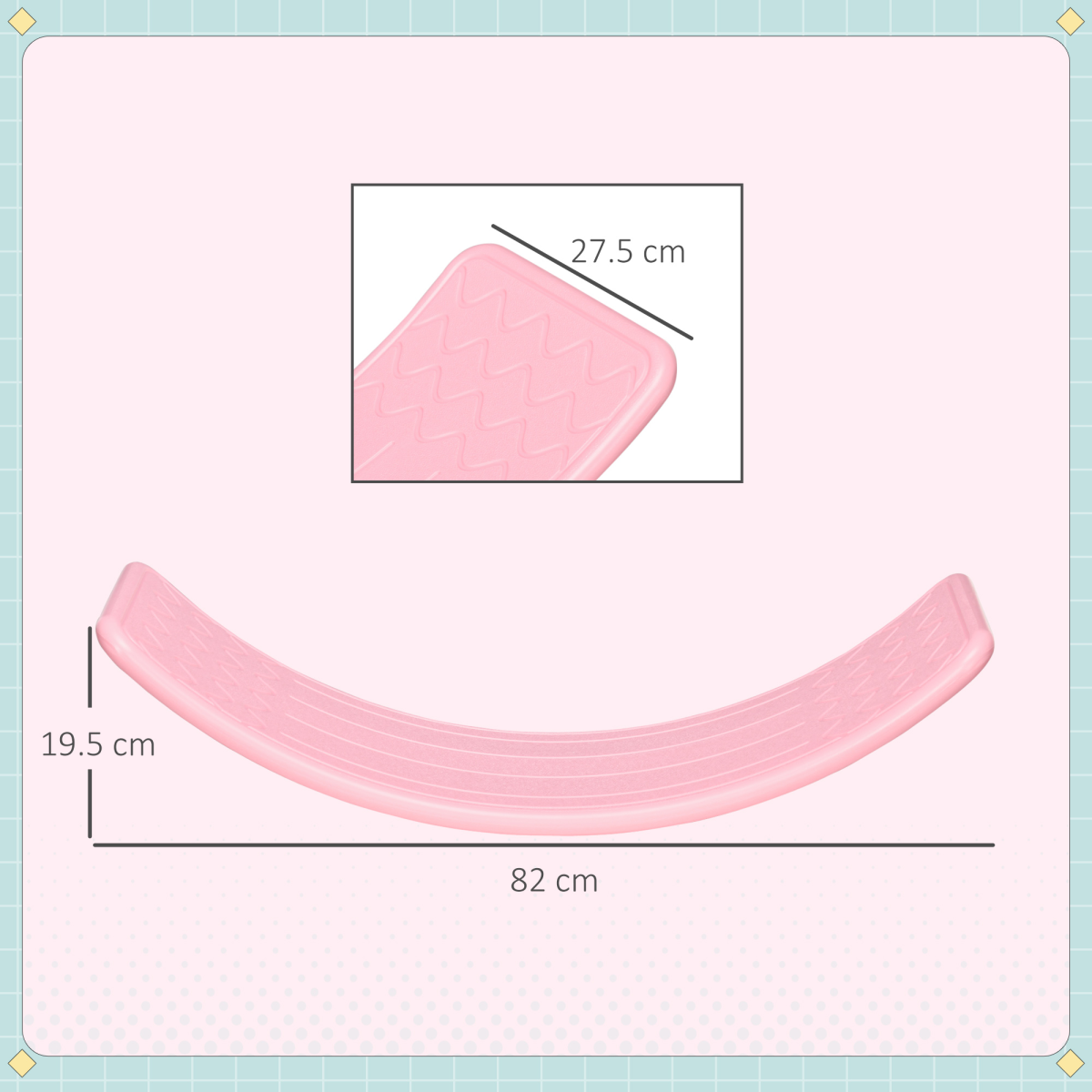 ZONEKIZ Kids Balance Board Wobble Stepping Stone with Anti-Slip Strip – Montessori Toy for Ages 3-6, Pink