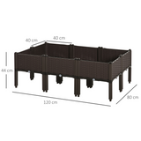 Outsunny 6-Piece Stackable Raised Flower Bed with Drainage Holes – Vegetable & Herb Planter Boxes