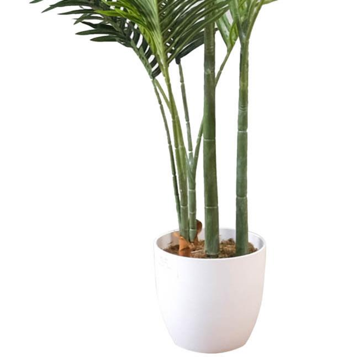 Artificial Palm Tree with 15 Leaves in White Pot, 160cm – Tall Tropical Greenery for Home & Office