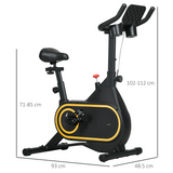 SPORTNOW Exercise Bike with 8 Resistance Levels, LCD Display & Tablet Holder – Belt-Drive Home Cardio Bike, Black