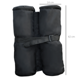 Outsunny Gazebo Sand Bag Weights, Set of 4 Leg Weights with Velcro Attachment – Holds 15kg Each, Black