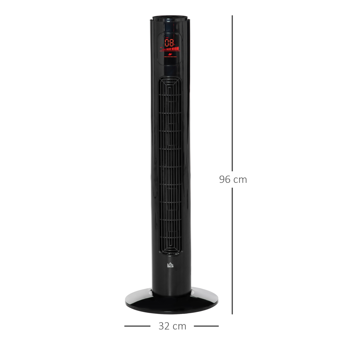HOMCOM Freestanding Tower Fan with Oscillation, Multiple Speeds & Timer – 96cm Slim Cooling Fan, Black