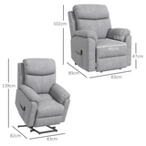 HOMCOM Power Lift Chair Electric Riser Recliner with Remote Control and Footrest, Grey