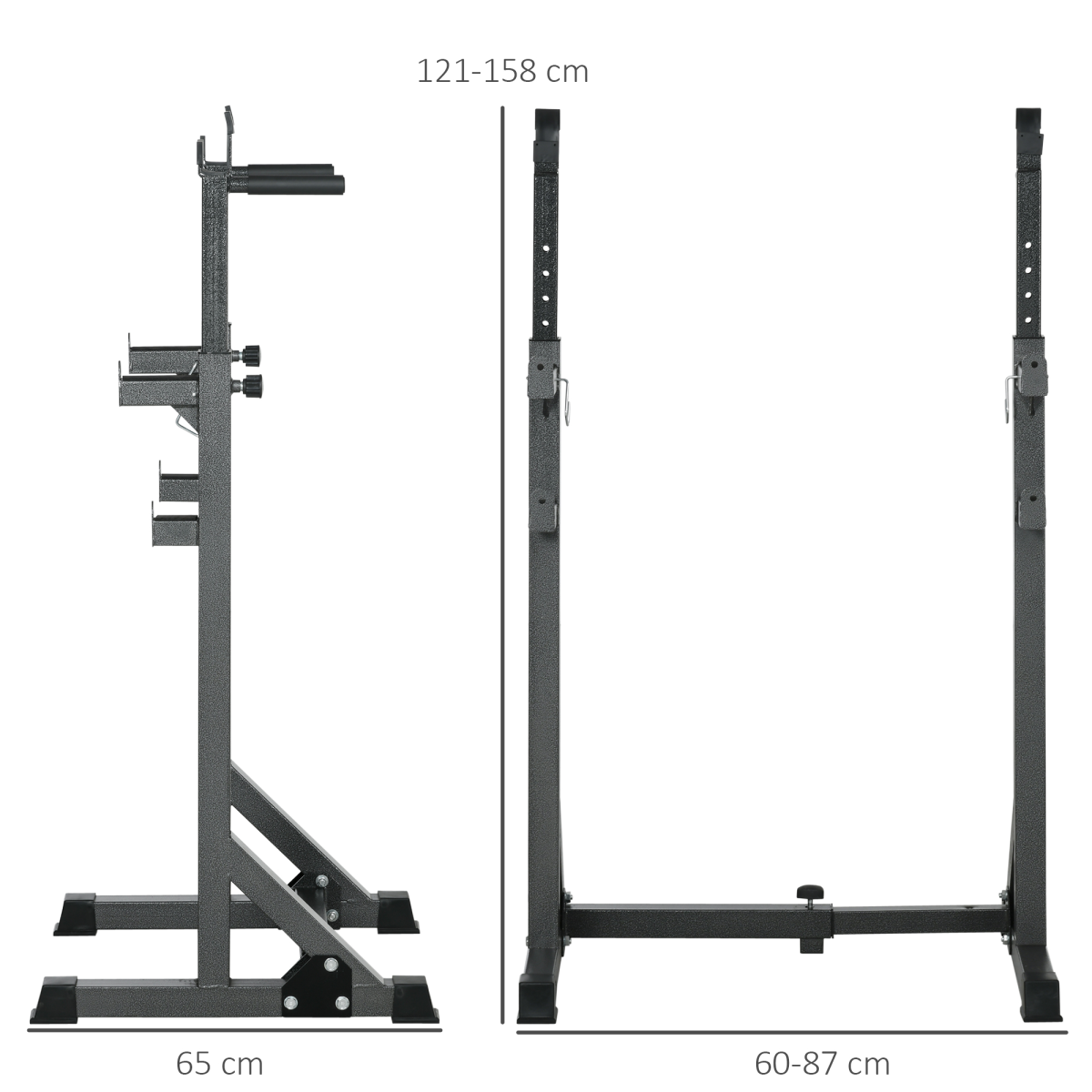 SPORTNOW Heavy Duty Squat Rack with Adjustable Height & Width, 150kg Capacity – Barbell Stand for Home Gym, Black
