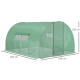 Outsunny 4 x 3m Walk-In Polytunnel Greenhouse with Galvanised Steel Frame & Door – Garden Growing