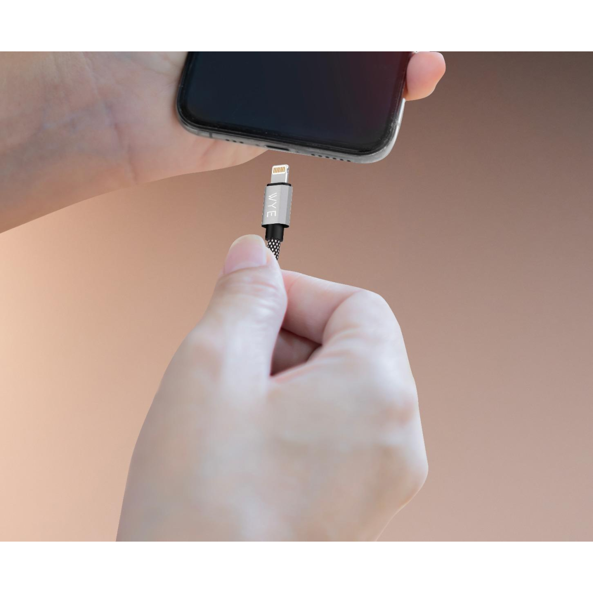 WYEFLOW USB-C to 8-Pin Magnetic 27W Fast Charging & Data Cable – Braided Magnetic Wire, 1m, Black