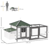PawHut Wooden Chicken Coop with Nesting Box & Outdoor Run – Small Animal Cage for Backyard
