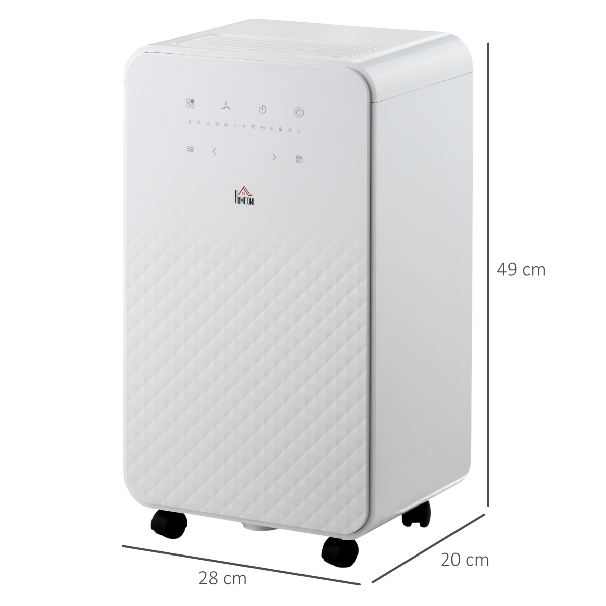 HOMCOM 10L/Day Dehumidifier with Air Purifier, Timer & 5 Modes – Compact Damp and Dust Control