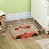 PawHut 2 in 1 Cat Scratching Board with Catnip – Car-Shaped Cat Scratcher and Bed, Corrugated Cardboard, Red