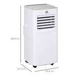 HOMCOM 7000 BTU Compact Portable Air Conditioner with Remote & 24H Timer – Small Room Cooling, White
