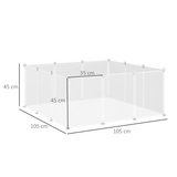 Pawhut 12-Panel DIY Small Animal Playpen with Connectors – Indoor Cage for Rabbits, Chinchillas & Guinea Pigs