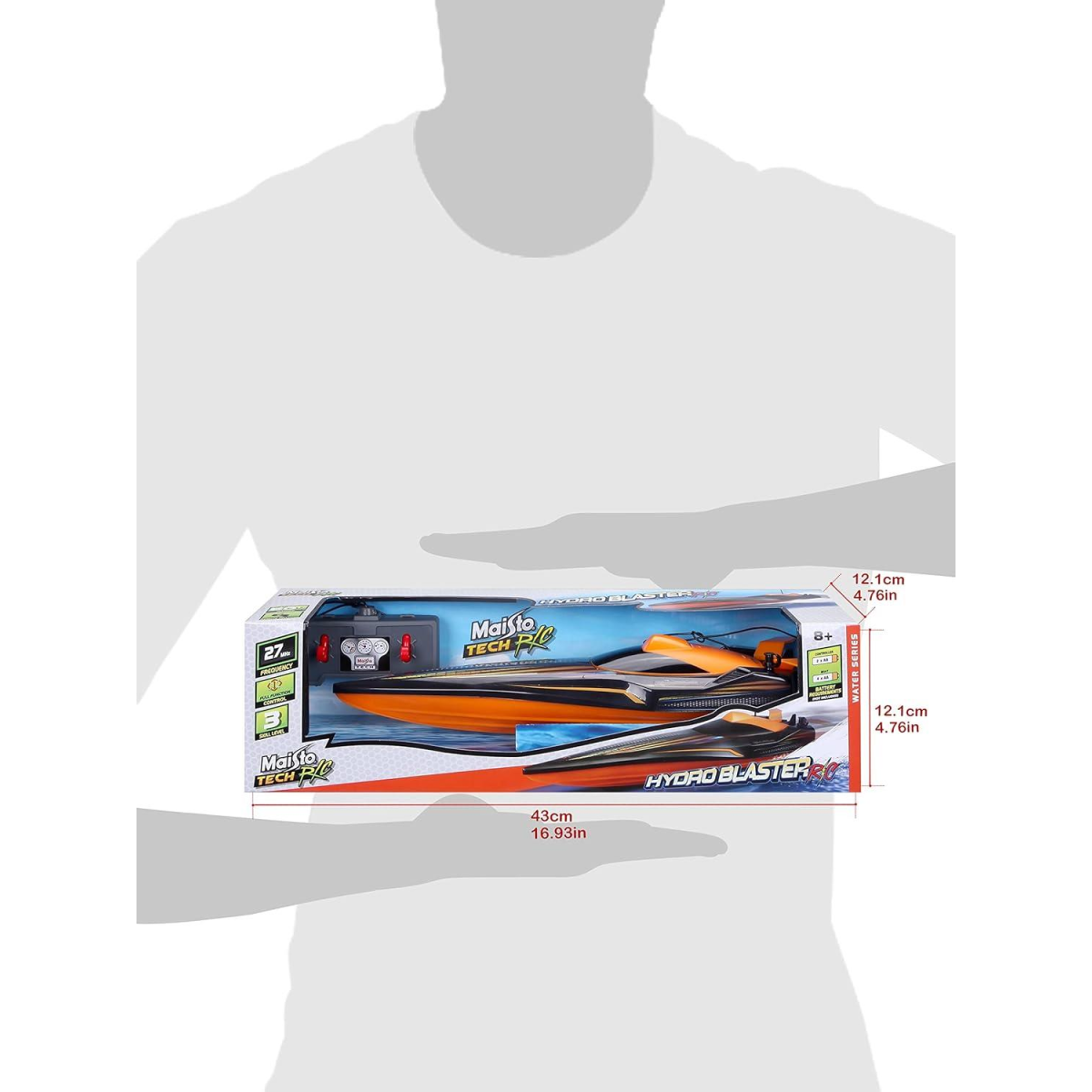 Maisto Tech R/C Hydroblaster Speed Boat 2.4GHz – Radio Control On-The-Water Toy for Ages 8+