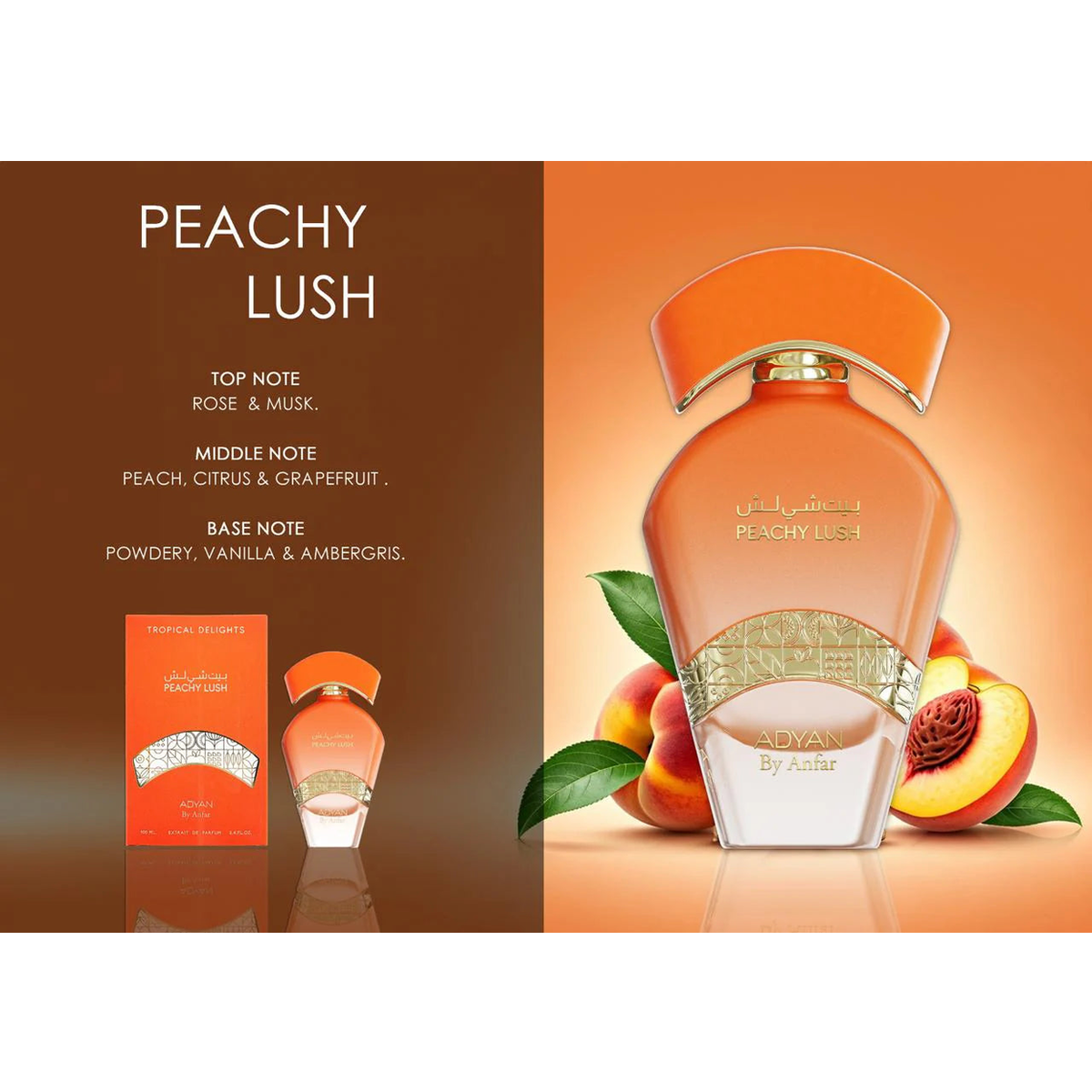 London Musk Peachy Lush by Adyan – Fruity Floral Fragrance with Peach, Grapefruit & Vanilla