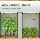 Outsunny Small Tomato Greenhouse, 200 x 100 x 178cm, with Roll-up Zipped Doors – Walk-in Plant Cover, White