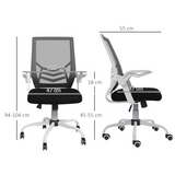Vinsetto Mesh Swivel Office Chair with Lumbar Support and Flip-Up Armrests – Home Task Chair, Black
