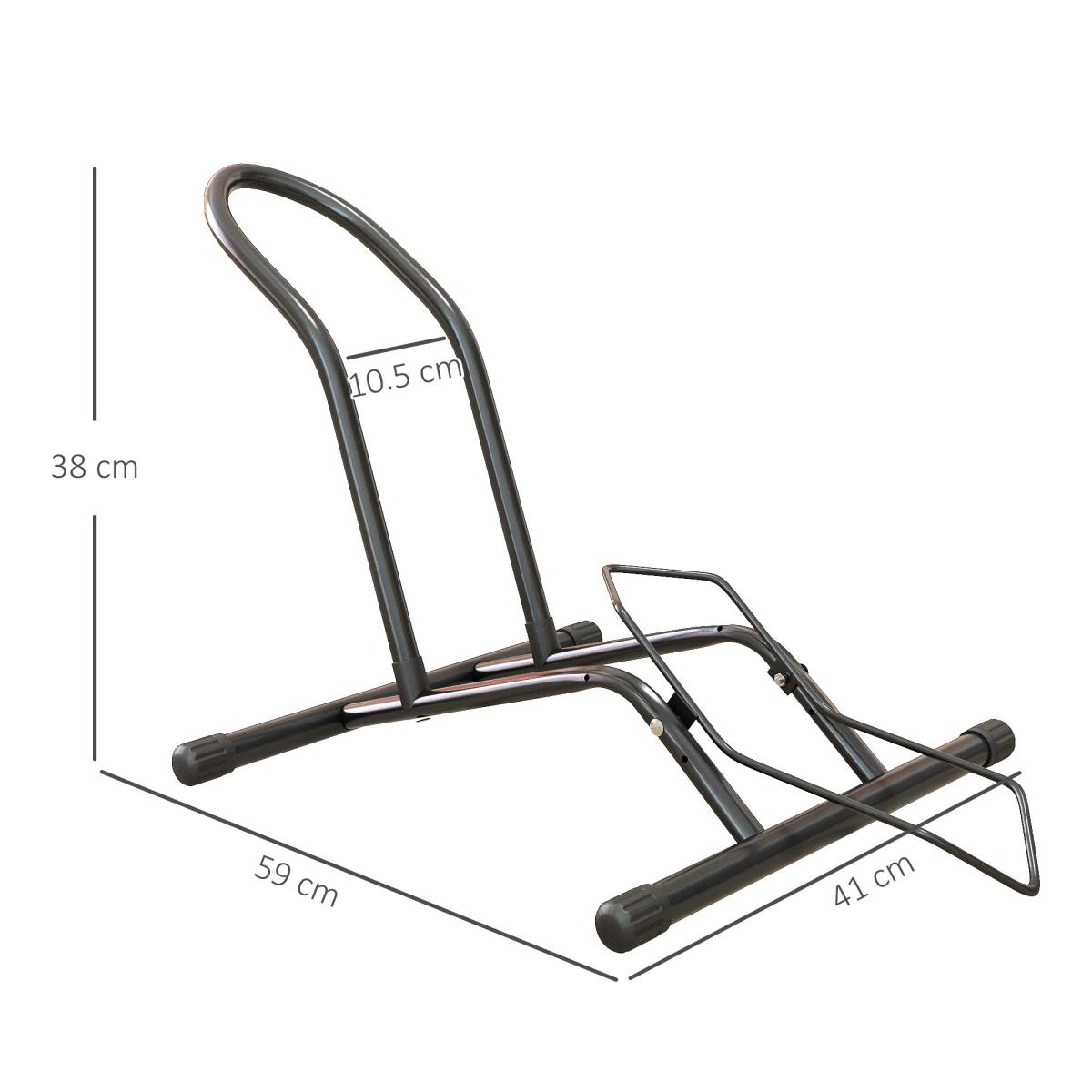 SPORTNOW Bike Stand Floor Storage Rack with Automatic Lock – Indoor Garage Bicycle Parking, Black