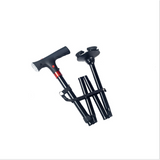 Folding Walking Stick with LED Light & Alarm, 5-Level Adjustable Height – Camping & Hiking Cane with 4-Foot Base