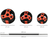 SPORTNOW 20kg Adjustable Barbell Weights Set with PU-Coated Plates & Non-Slip Grip – Home Gym Strength Training