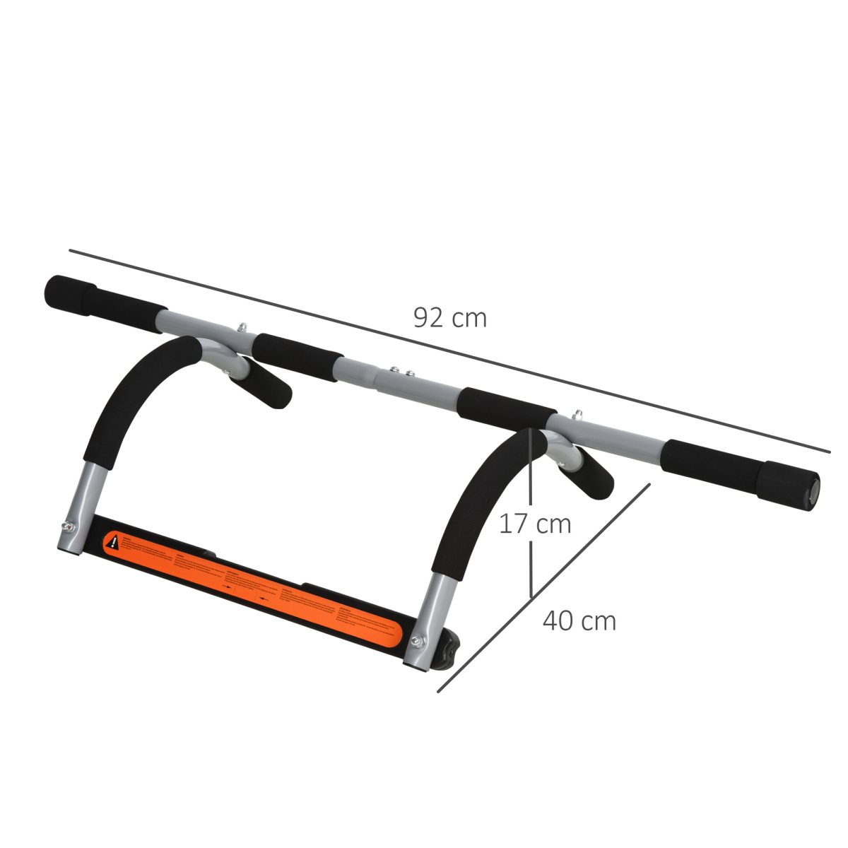 HOMCOM Doorway Pull Up Bar with Padded Handles, No-Screw Fit – Home Gym Chin Up, Push Up & Sit Up Bar