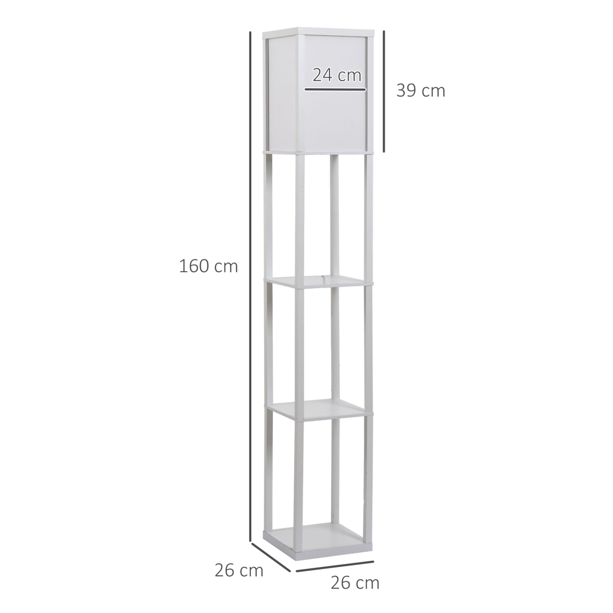 Storage Shelf Floor Lamp – White
