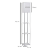 Storage Shelf Floor Lamp – White