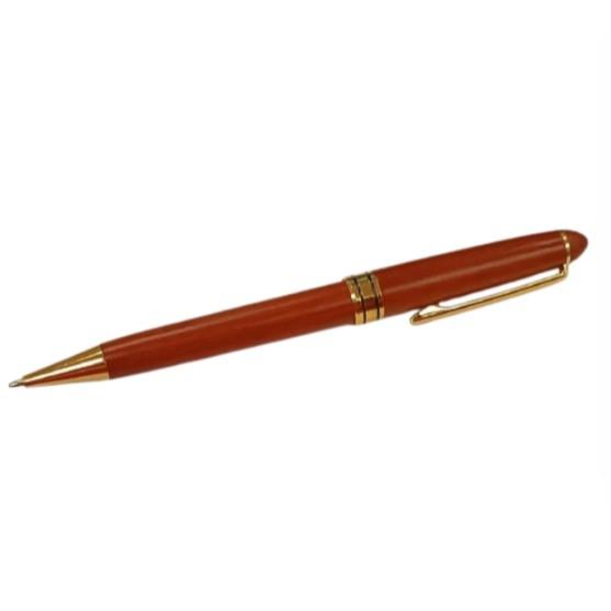 IMPERIAL Handmade Wooden Ballpoint Pen Gift Set with Wooden Box and Desk Stand – Light Brown with Gold Trim