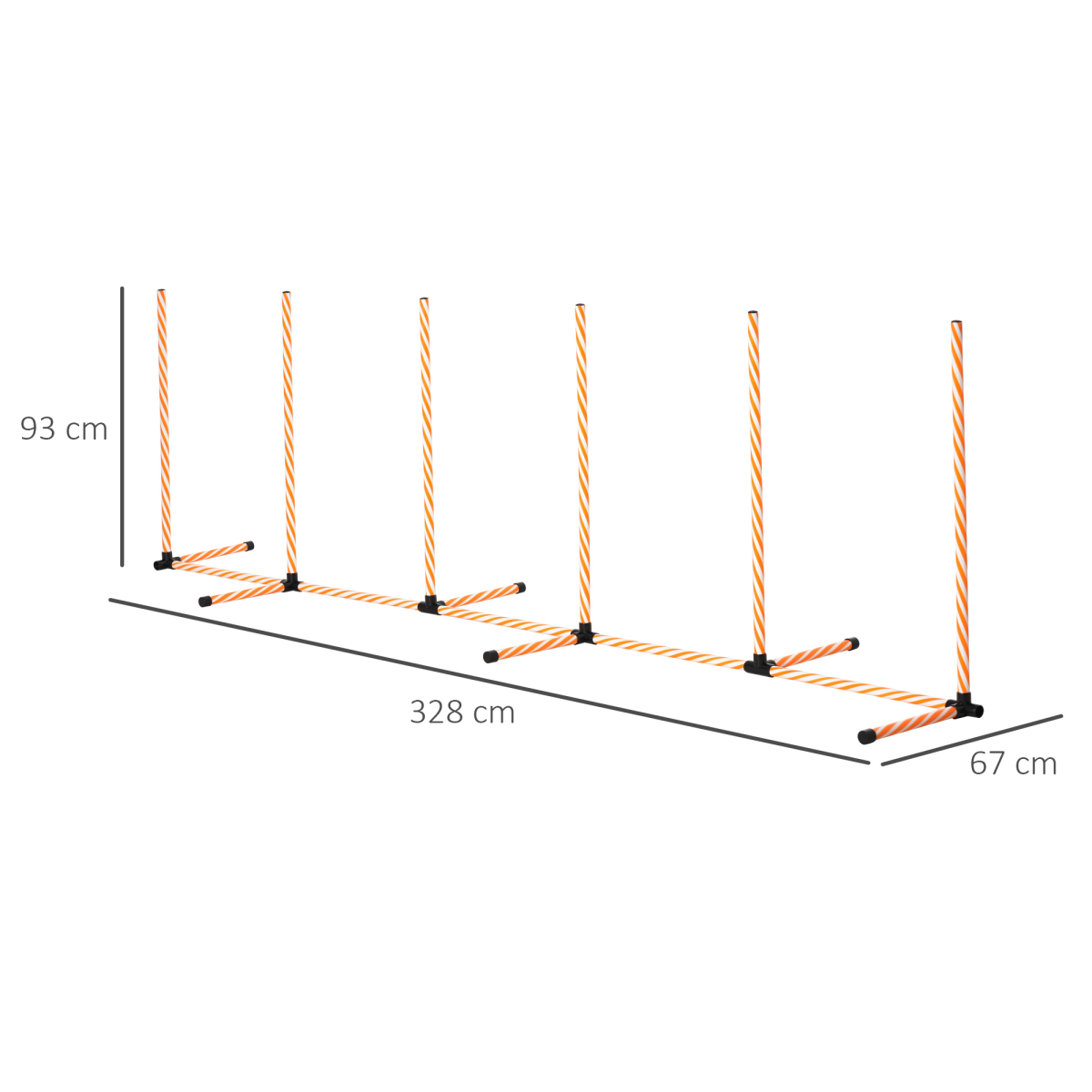 Pawhut Dog Agility Weave Poles Training Set with Whistle & Carry Bag – Slalom Obstacle Course Equipment