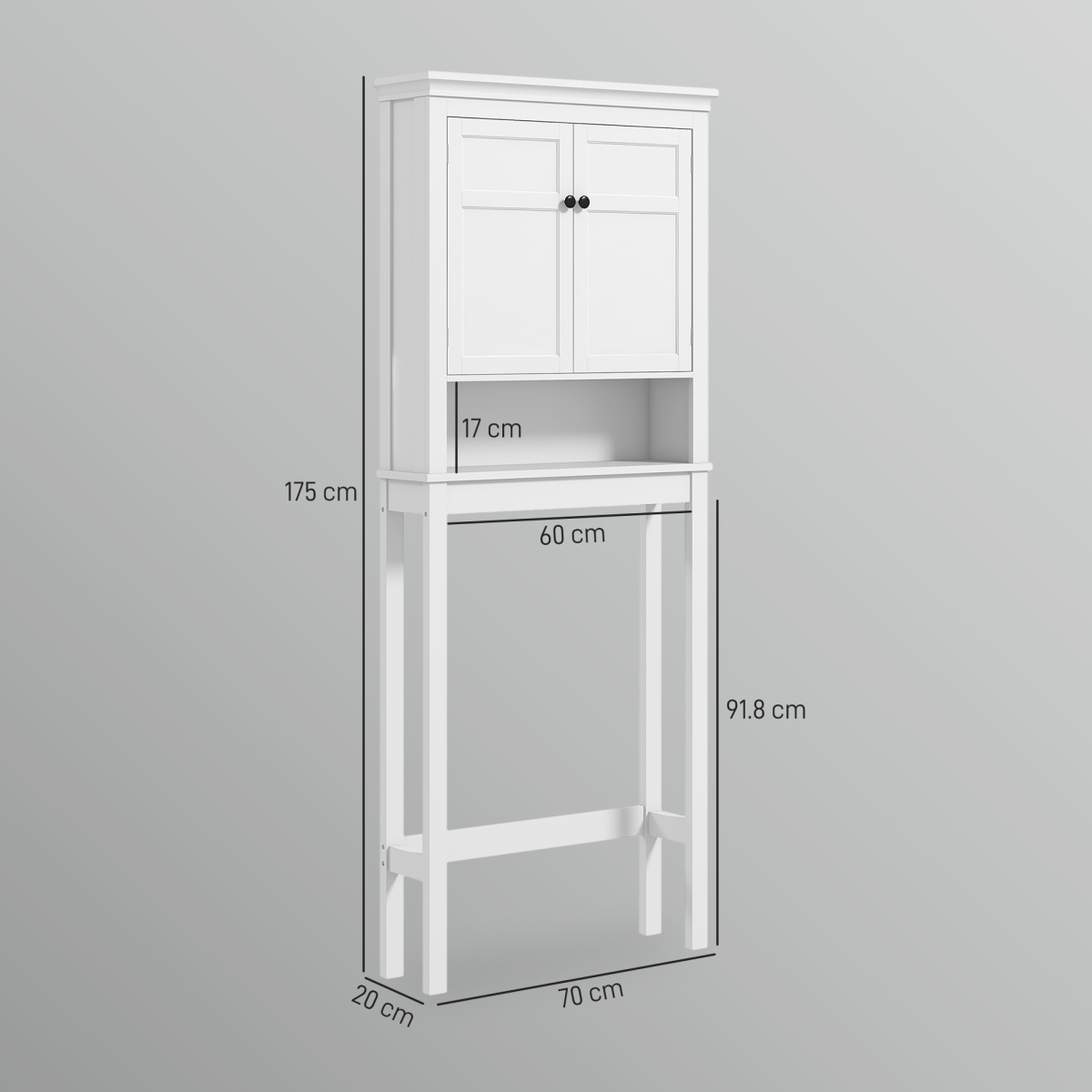 HOMCOM 3-Tier Over Toilet & Washing Machine Storage Unit – Freestanding Bathroom and Laundry Shelf