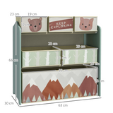 ZONEKIZ Kids Storage Unit with 6 Boxes – Toy Organiser for Ages 3–8, Green