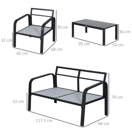 Outsunny Garden Dining Set armchair cushion detail