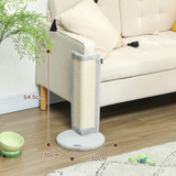 PawHut 56cm Corner Cat Scratching Post with Sisal Scratching Pad & Plush Covering – Space-Saving Scratcher, Grey