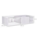 PawHut 7 Panel Puppy Pen with Three Doors – Indoor Two-Room Dog Playpen, White