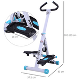 HOMCOM Foldable Stepper with Handlebar & Non-Slip Pedals – Steel Step Machine for Home Cardio Workouts