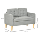 Modern Grey Loveseat Sofa under-seat storage compartment open