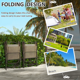 Outsunny Set of 2 Folding Garden Chairs with Breathable Mesh Seats & Powder-Coated Steel Frames, Mixed Brown