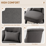 Close-up of the button tufting on the HOMCOM accent chair