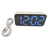 Acctim Jaxon Jumbo Digital Alarm Clock with Large Colourful Display & USB-C Cable – White