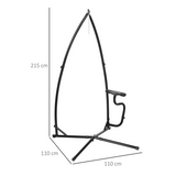 Outsunny Heavy Duty Metal C-Frame Hammock Chair Stand with Side Table – Indoor & Outdoor, Stand Only