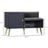 Hallway Shoe Bench with Enclosed Storage Cabinet & Padded Seat Cushion – Entryway Seating, Grey