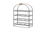 Cast Iron Freestanding Wine Rack, 25 Inch – Decorative Wine Storage for Kitchens, Dining Rooms and Bars, Black