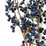 Artificial Blue Christmas Berry Spray, 70cm Single Wired Stem – Festive Display Foliage