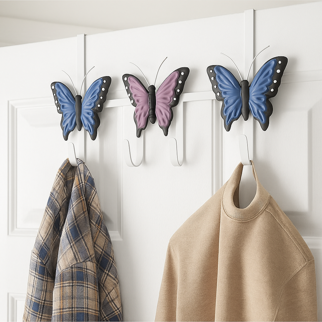 Avilo Butterfly Over the Door Hanger – Bathroom & Bedroom Storage