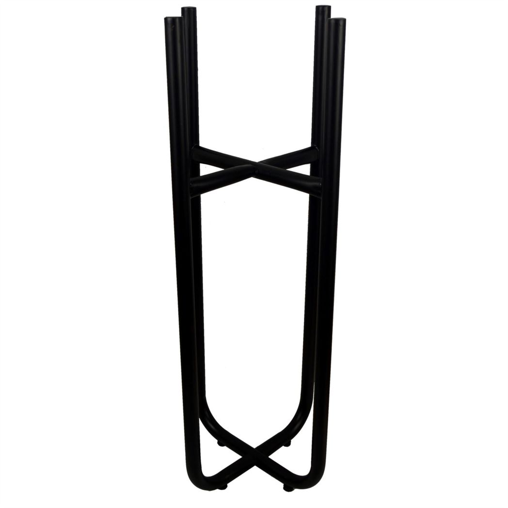 Tall Black Plant Stand with Gold Metal Planter – 62cm Indoor Planter Stand, Adjustable Feet