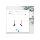 Aye Do Gifts Puppy Dog Memorial Earrings on Message Card – Silver Plated Pet Loss Gift in Black Gift Box